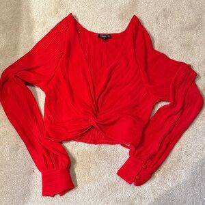 Dynamite Scarlet red Twist Front Blouse cropped size P / S